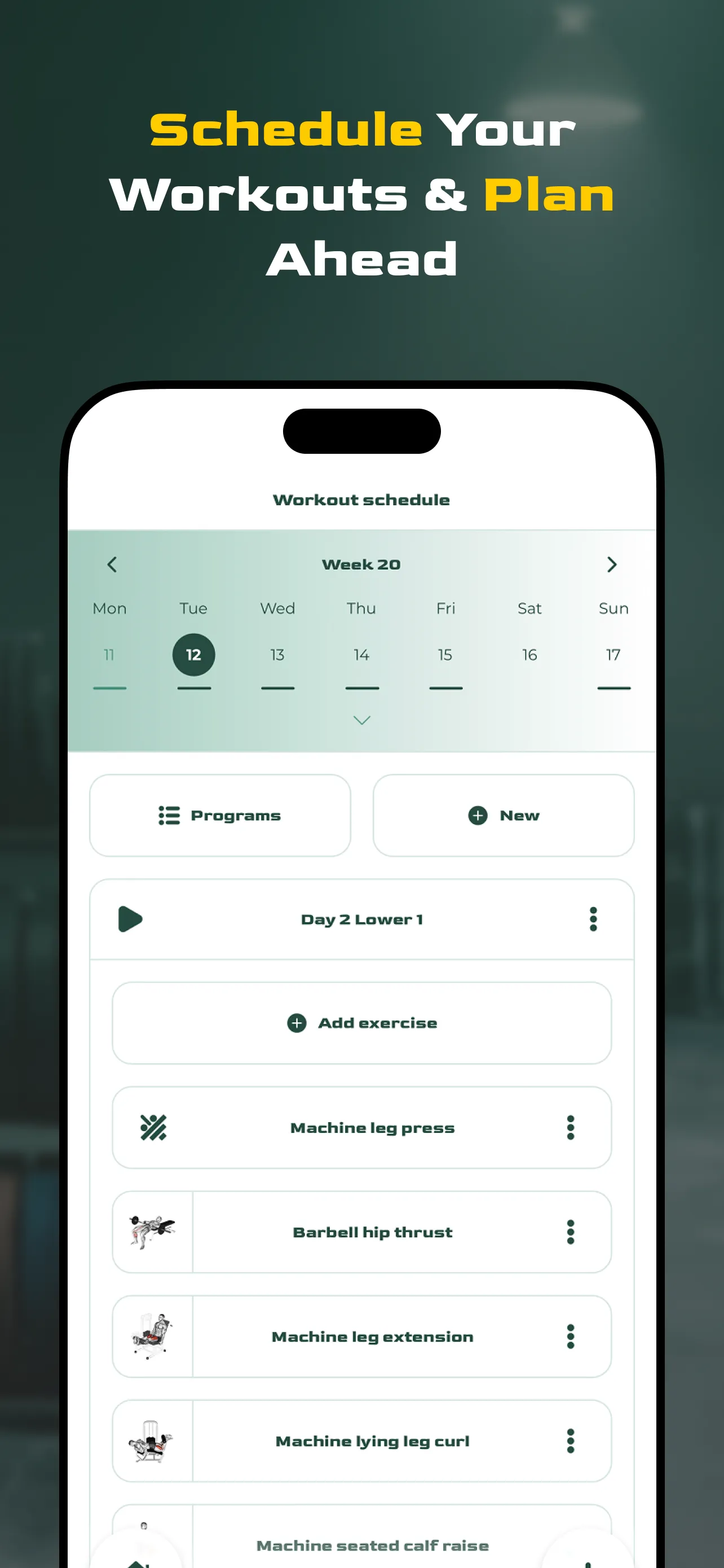 Virtus Athlete exercise library with 1300+ exercises and custom entries